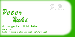 peter muhi business card